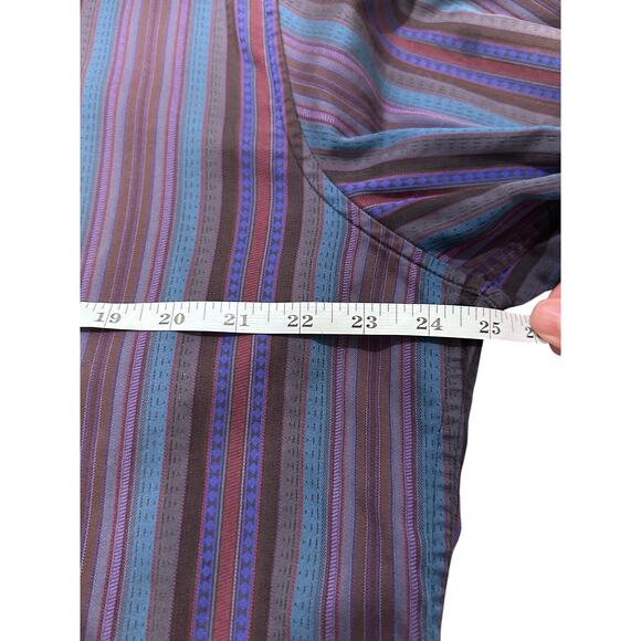 Robert Graham Purple Stripe Classic Fit Cotton Long Sleeve Shirt, XL - Picture 4 of 10